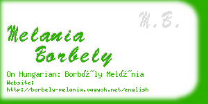 melania borbely business card